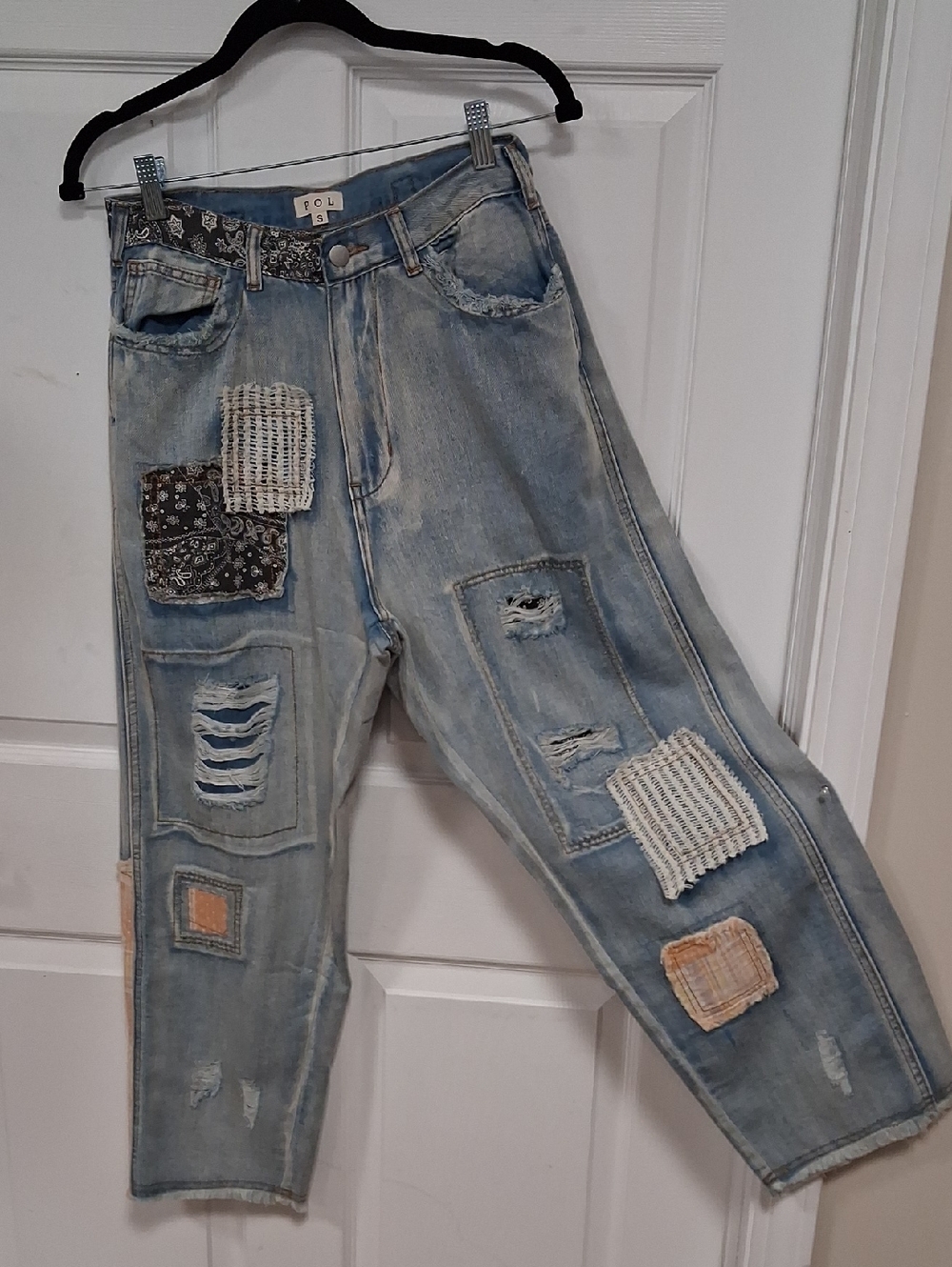 POL Denim Patchwork Wide Legs